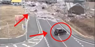 Trova uno tsunami che gli viene incontro e tenta la fuga disperata! VIDEO SHOCK!!