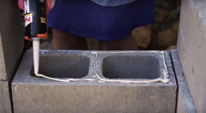 blocchi cemento divano piante video